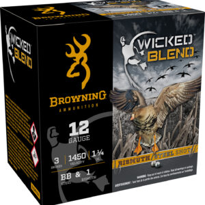 Browning Ammo B193431230 Wicked Blend  12Gauge 3″ 1 1/4oz BB/1BI Shot 25 Per Box/10 Case