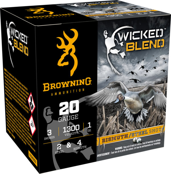 187128 Browning Ammo B193432032 Wicked Blend 20Gauge 3″ 1oz 2/4BI Shot 25 Per Box/10 Case