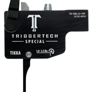 187257 TriggerTech TI0SBB13TNF Diamond Black Flat Lever Fits Tikka Right Hand