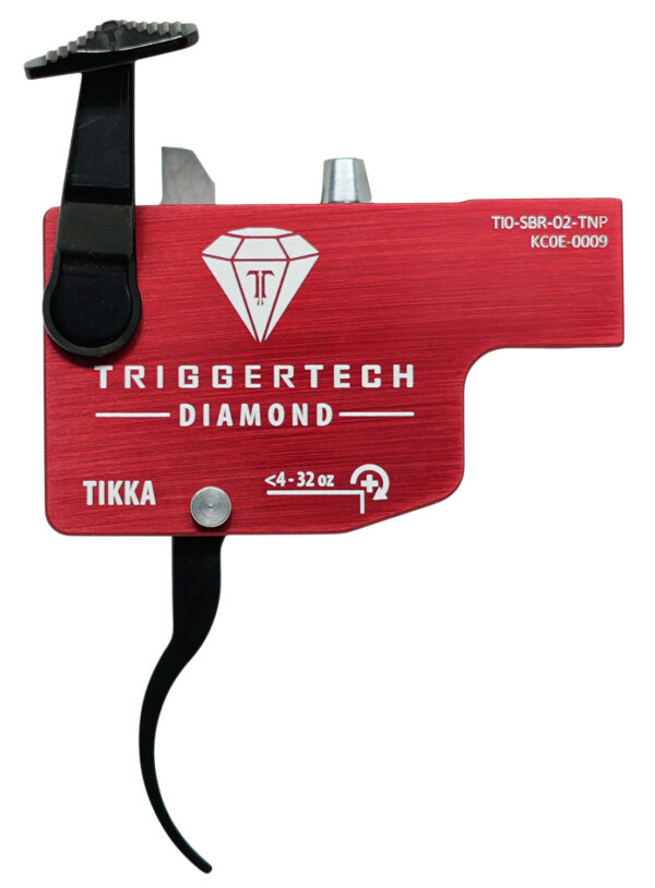 187260 TriggerTech TI0SRB02TNP Diamond Black/Red Curved Lever Fits Tikka Right Hand
