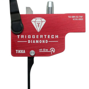 187261 TriggerTech TI0SRB02TNF Diamond Black/Red Flat Lever Fits Tikka Right Hand