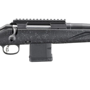 Ruger 56903 American II Patrol 5.56 NATO 10+1 16.10″ Graphite Black Cerakote Threaded Bull Barrel & Alloy Steel Receiver w/Picatinny Rail, Black Splatter Adj LOP Synthetic Stock