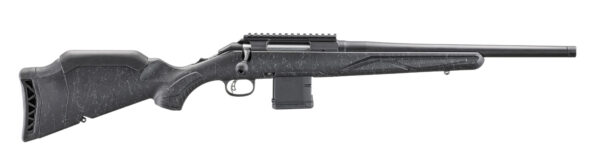 Ruger 56903 American II Patrol 5.56 NATO 10+1 16.10″ Graphite Black Cerakote Threaded Bull Barrel & Alloy Steel Receiver w/Picatinny Rail, Black Splatter Adj LOP Synthetic Stock
