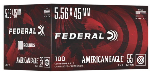 Federal AE193C American Eagle  5.56x45mm 55gr Full Metal Jacket 100 Per Box/5 Case