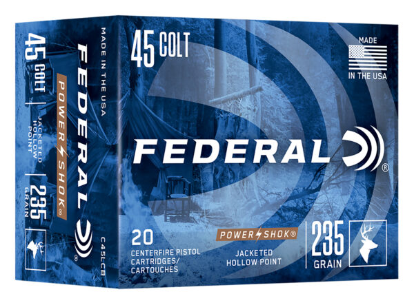 187405 Federal C45LCB Power-Shok 45Colt 235gr Jacketed Hollow Point 20 Per Box/10 Case