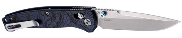 Hogue 24456 Mysto  3.40″ Folding Clip Point Plain Black Stonewashed CPM MagnaCut Steel Blade, Maple Valley Richlite Blue Handle