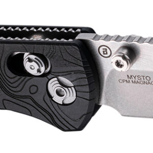 Hogue 24457 Mysto  3.40″ Folding Clip Point Plain Black Stonewashed CPM MagnaCut Steel Blade, Maple Valley Richlite Black Handle