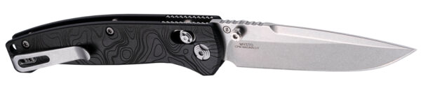 Hogue 24457 Mysto  3.40″ Folding Clip Point Plain Black Stonewashed CPM MagnaCut Steel Blade, Maple Valley Richlite Black Handle