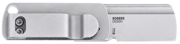 187518 CRKT 7118 Box Key EDC 1.24″ Folding Plain Stonewashed 12C27 Sandvik SS Blade, Stainless Steel Handle