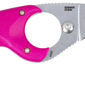 CRKT 2511T Bear Claw  2.39″ Fixed Hawkbill Serrated Powder Coated AUS8A SS Blade, Pink Textured GRN Handle
