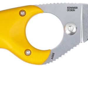 CRKT 2511Y Bear Claw  2.39″ Fixed Hawkbill Serrated Powder Coated AUS8A SS Blade, Yellow Textured GRN Handle