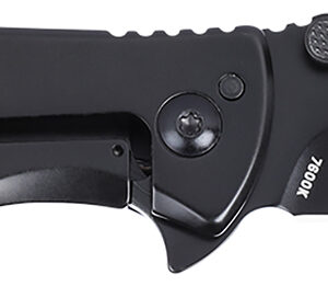 CRKT 7600K SLAG  EDC 2.95″ Folding Plain Black Oxide D2 Steel Blade, Black Stainless Steel Handle