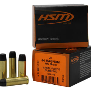 HSM Subsonic .44 Rem Mag 400gr HCFN Hi-Tek — 20rd
