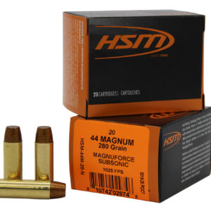 HSM Subsonic 44 Rem Mag 280gr Hard Cast Flat Nose — 20rd