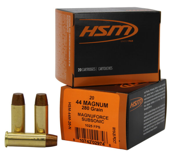 HSM Subsonic 44 Rem Mag 280gr Hard Cast Flat Nose — 20rd