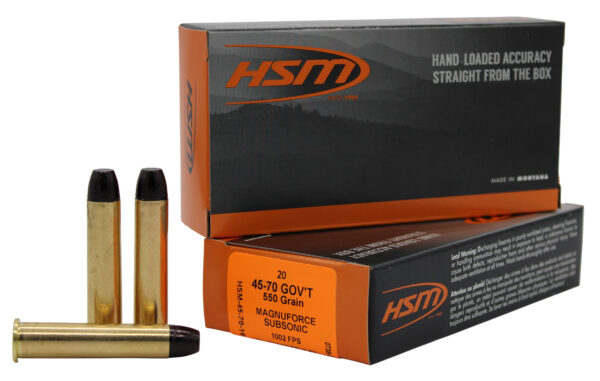 187616 HSM 45-70 Govt 550gr Hard Cast FN 20rd