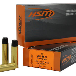 HSM 500 S&W Mag 590gr Subsonic Hard Cast FN – 20rd