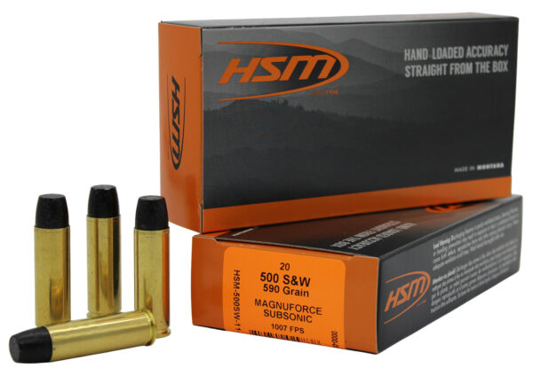 187619 HSM 500 S&W Mag 590gr Subsonic Hard Cast FN – 20rd
