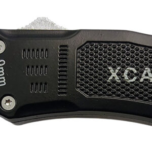 Xcaliber Knife Company  9mm  Small 2.75″ OTF Drop Point Black 440C SS Blade, 3.91″ Steel Handle