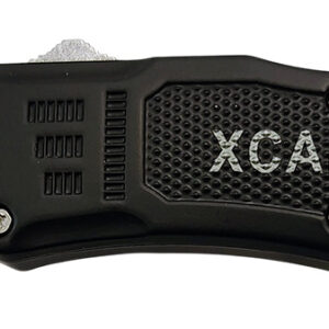 Xcaliber Knife Company  45 ACP  Small 2.75″ OTF Tanto Plain Black 440C SS Blade, 3.91″ Steel Handle