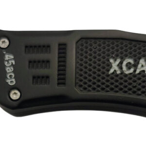 Xcaliber Knife Company  45 ACP  3.25″ OTF Tanto Plain Black 440C SS Blade, 4.64″ Steel Handle