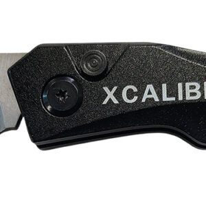 Xcaliber Knife Company  Switch Blade  3.25″ Folding Sheepsfoot Plain Stainless D2 Steel Blade, 4.50″ Black Aluminum Handle