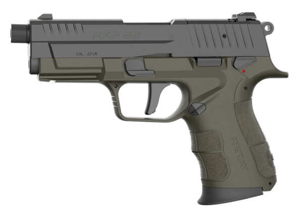 188496 Retay USA RXP22ODBLKS13TH RXP 22 LR 13+1 4″ Threaded Barrel, Black Cerakote Optic Ready/Serrated Slide, OD Green Cerakote Polymer Frame w/Accessory Rail, RMR/RMSc Footprint