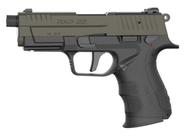Retay USA RXP22BLKODSL13TH RXP 22 LR 13+1 4″ Threaded Barrel, OD Green Cerakote Optic Ready/Serrated Slide, Black Cerakote Polymer Frame w/Accessory Rail, RMR/RMSc Footprint