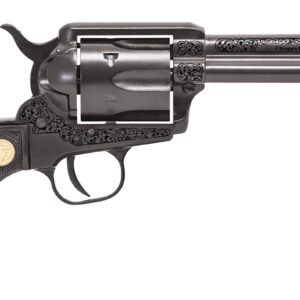 Chiappa Firearms 340340 1873  22 LR 6 Shot 4.75″ Black Engraved Barrel, Black Cylinder, Black Engraved Alloy Frame, Black Plastic Grip, Exposed Hammer