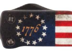 Templar Knife MZBRF121 Premium Weighted Betsy Ross Flag Slim 3.16″ OTF Dagger Plain Black Oxide Stonewashed Powder Coated D2 Steel Blade, 4.93″ Betsy Ross Flag Aluminum Zinc Alloy Handle
