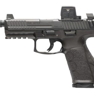 HK 81001364 VP9A1 X Tactical w/Optic Full Size 9mm Luger 20+1 4.70″ Black Threaded Barrel, Black Steel Serrated w/Optic Slide, Black Polymer Frame w/Picatinny Rail, Textured Grip, Vortex CCW