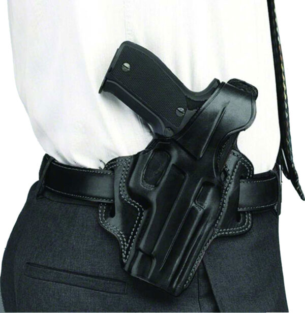 18926-1 Galco FL104B Fletch OWB Black Leather Belt Slide Holster