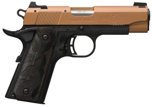 191122blacklabelcompactcopper05189649001cdbd-scaled-1 Browning 1911-22 Black Label Compact .22 LR 10rd Copper Slide