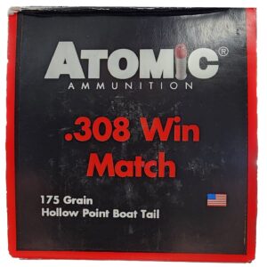 Atomic .308 Win 175gr Match BTHP — 50rd Box