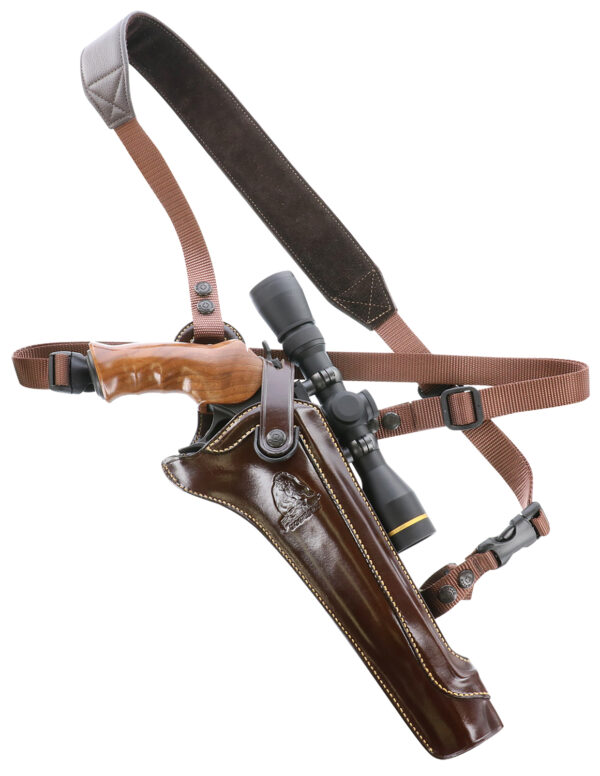 Galco KH130H Kodiak Hunter Chest Holster Havana Brown Leather Shoulder/Torso Strap Fits S&W N Frame Fits Ruger Blackhawk 7.50″ Right Hand