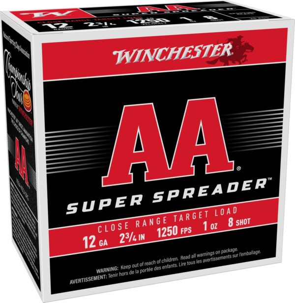 191425 Winchester AA Super Spreader 12ga 2-3/4in 1 oz #8 25rds