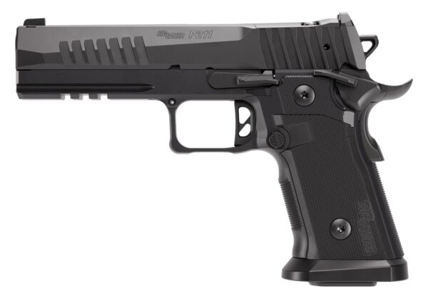 Sig Sauer 211F9GT510 P211 GT5 Full Size 9mm Luger 10+1 5″ Black Barrel, Black Nitron Stainless Steel Optic Ready/Serrated Slide & Frame w/Beavertail & Picatinny Rail, G10 Grip Panels, SIGLOC-PRO Footp