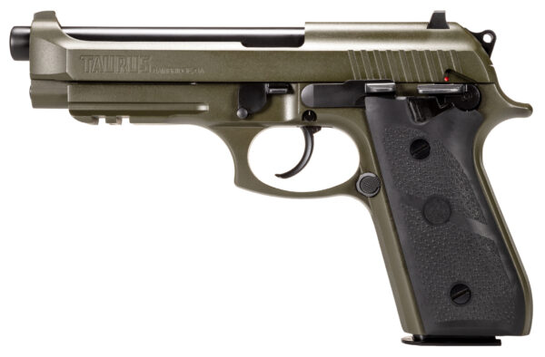 Taurus PT92 9mm 5-inch OD Green Hogue Grips 2 Mags
