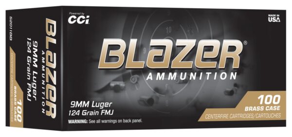 192512 CCI 52011BB BLAZER BRASS 9MM 124GR 100/10