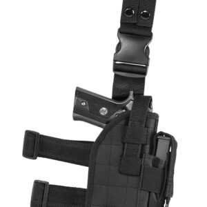 NCStar CVDLHOL2954B Drop Leg Holster Right Hand Black PVC