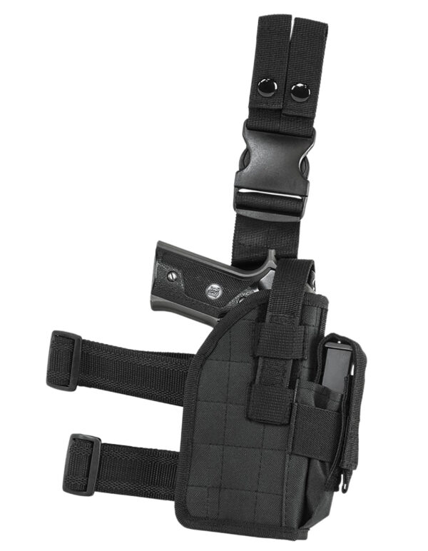 1929 NCStar CVDLHOL2954B Drop Leg Holster Right Hand Black PVC
