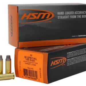 HSM .38 Spl 158GR SWC Training Handgun Ammo 790 fps