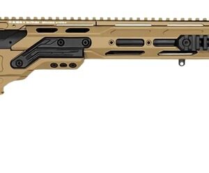 Cadex Inc CDX33LITE33827BR30I2D3 CDX-33 Lite 338 Lapua Mag 5+1 27″ Black DLC Fluted Threaded Barrel, Hybrid Tan Cerakote Receiver w/Picatinny Rail, M-LOK Handguard, Adjustable Folding Hybrid Tan Butts
