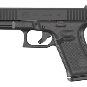 Glock UV1950203 G19 V Compact 9mm Luger 15+1 4.02″ Black Barrel & Steel Serrated Slide, Black Polymer Frame w/Accessory Rail, Interchangeable Backstrap