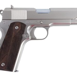 Tisas Arms 10100115 1911 A1 Tank Commander 45 ACP 7+1 4.25″ Stainless Steel Barrel, Nickel Carbon Steel Serrated Slide & Frame w/Beavertail, Walnut Grip