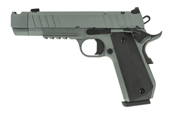 196075 Tisas Arms 10100135 1911 Night Stalker Carry 45 ACP 8+1 4.25″ Black Bull Barrel, Gray Cerakote Carbon Steel Serrated Slide, Gray Cerakote Carbon Steel Frame w/Beavertail & Picatinny Rail, Black Rubber