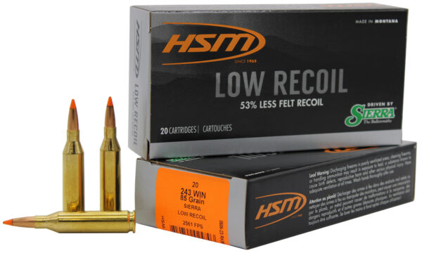 HSM Low Recoil 243 Win 85 gr Orange Polymer Tip – 20rd