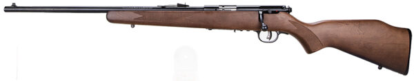 Savage Arms 95700 93 G Full Size 22 WMR 5+1 21″ Matte Black Sporter Barrel, Matte Black Drilled & Tapped Carbon Steel Receiver, Satin Hardwood Fixed Stock, Left Hand