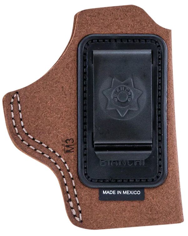 29380 Bianchi 10381 6C IWB Tan Leather Belt-Clip Holster, Left Hand