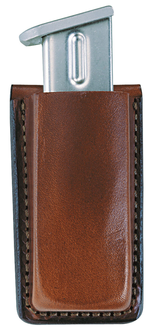 29497-1 Bianchi 10737 Open Top Mag Pouch — Tan Leather, Belt Clip
